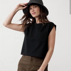 Banana Republic Factory Black Sleeveless Muscle Tee